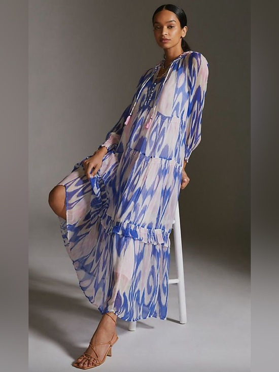 Anthropologie Dresses & Skirts - Anthropologie The Marais Printed Chiffon Maxi Dress size medium